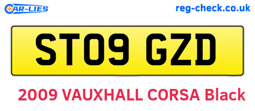 ST09GZD are the vehicle registration plates.