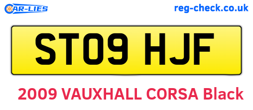 ST09HJF are the vehicle registration plates.