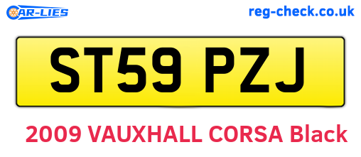 ST59PZJ are the vehicle registration plates.