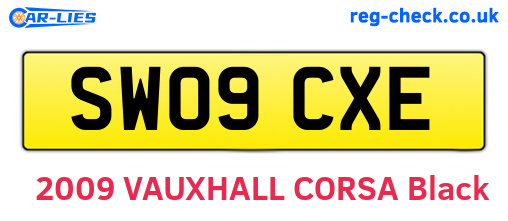 SW09CXE are the vehicle registration plates.