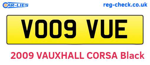 VO09VUE are the vehicle registration plates.