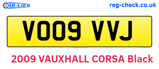 VO09VVJ are the vehicle registration plates.