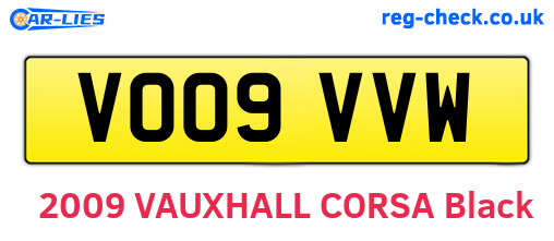VO09VVW are the vehicle registration plates.
