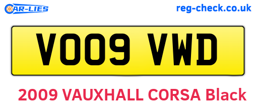VO09VWD are the vehicle registration plates.
