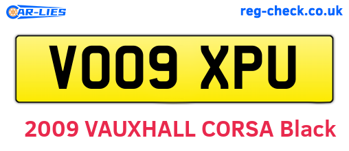 VO09XPU are the vehicle registration plates.