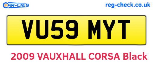 VU59MYT are the vehicle registration plates.