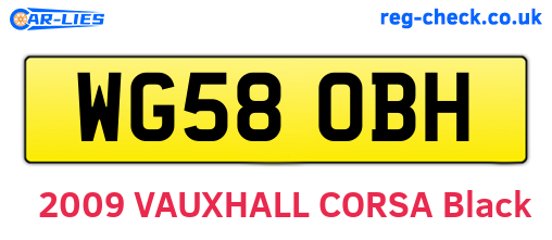 WG58OBH are the vehicle registration plates.