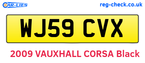 WJ59CVX are the vehicle registration plates.