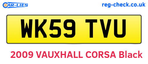 WK59TVU are the vehicle registration plates.