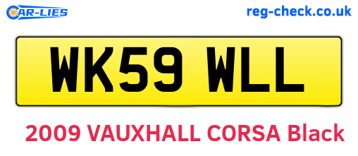 WK59WLL are the vehicle registration plates.