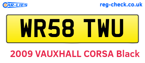 WR58TWU are the vehicle registration plates.