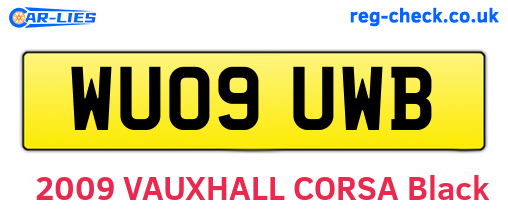 WU09UWB are the vehicle registration plates.