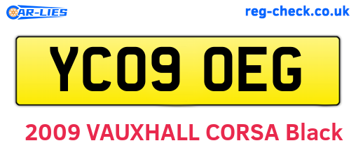 YC09OEG are the vehicle registration plates.