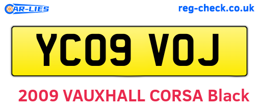 YC09VOJ are the vehicle registration plates.