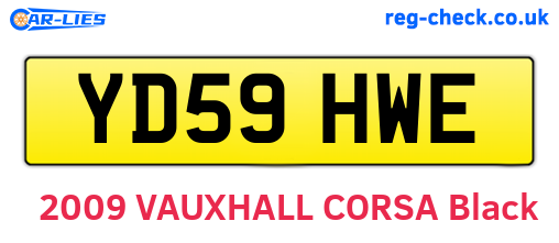 YD59HWE are the vehicle registration plates.