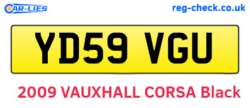YD59VGU are the vehicle registration plates.