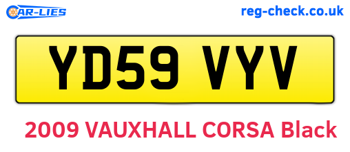 YD59VYV are the vehicle registration plates.