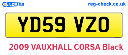 YD59VZO are the vehicle registration plates.