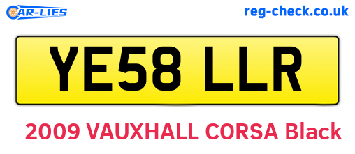 YE58LLR are the vehicle registration plates.