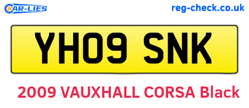 YH09SNK are the vehicle registration plates.