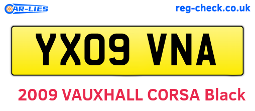 YX09VNA are the vehicle registration plates.