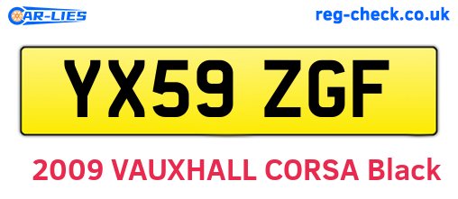 YX59ZGF are the vehicle registration plates.