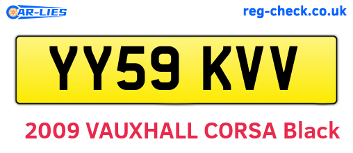 YY59KVV are the vehicle registration plates.