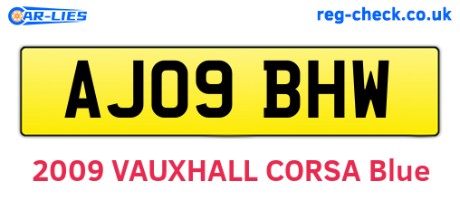 AJ09BHW are the vehicle registration plates.
