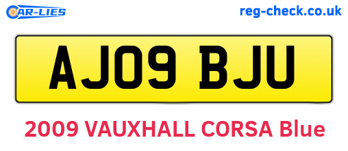 AJ09BJU are the vehicle registration plates.