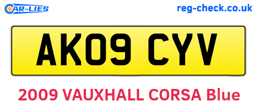 AK09CYV are the vehicle registration plates.