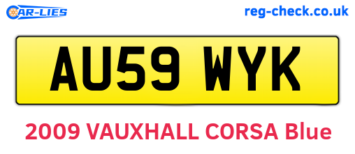 AU59WYK are the vehicle registration plates.