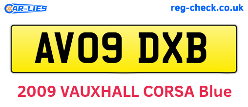 AV09DXB are the vehicle registration plates.