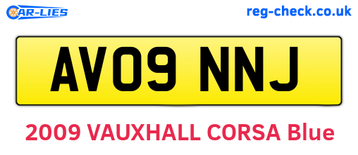 AV09NNJ are the vehicle registration plates.