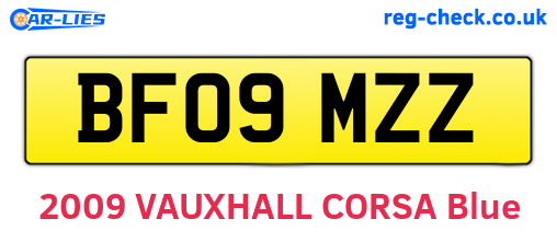 BF09MZZ are the vehicle registration plates.