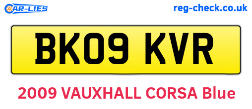 BK09KVR are the vehicle registration plates.