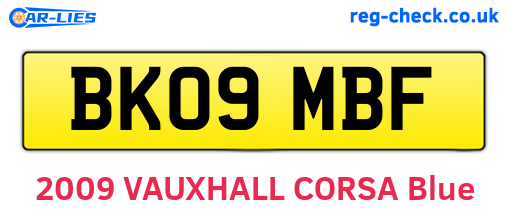 BK09MBF are the vehicle registration plates.