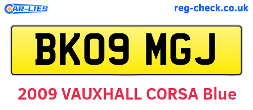 BK09MGJ are the vehicle registration plates.