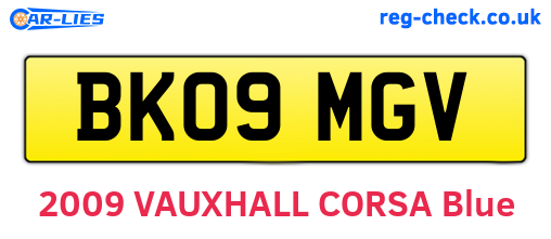 BK09MGV are the vehicle registration plates.