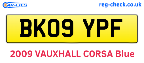 BK09YPF are the vehicle registration plates.
