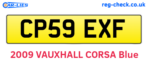 CP59EXF are the vehicle registration plates.