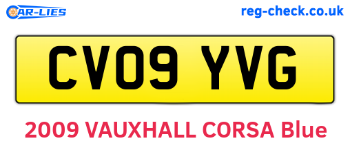CV09YVG are the vehicle registration plates.