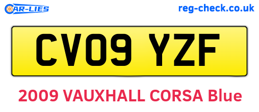 CV09YZF are the vehicle registration plates.