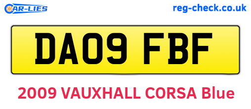 DA09FBF are the vehicle registration plates.