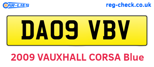DA09VBV are the vehicle registration plates.