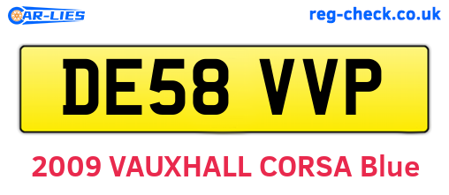 DE58VVP are the vehicle registration plates.