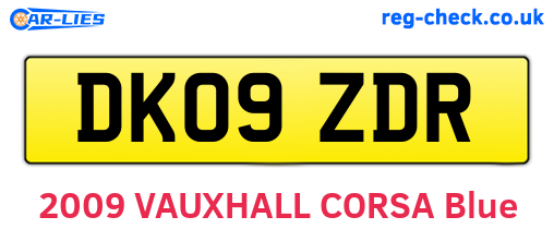 DK09ZDR are the vehicle registration plates.