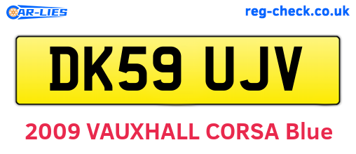 DK59UJV are the vehicle registration plates.