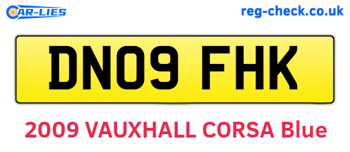 DN09FHK are the vehicle registration plates.