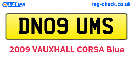 DN09UMS are the vehicle registration plates.
