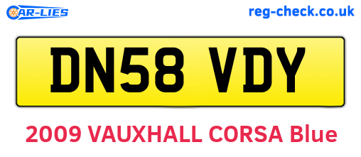 DN58VDY are the vehicle registration plates.